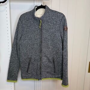 Hollister by Abercrombie Men Sherpa-Lined Full Zip Sweater - Gray - Small